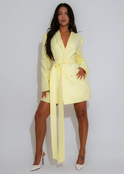 Lux Blazer Mini Dress Yellow