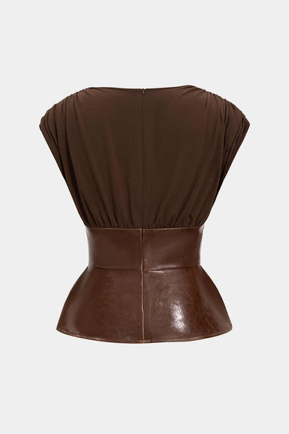 Lux Faux Leather Top