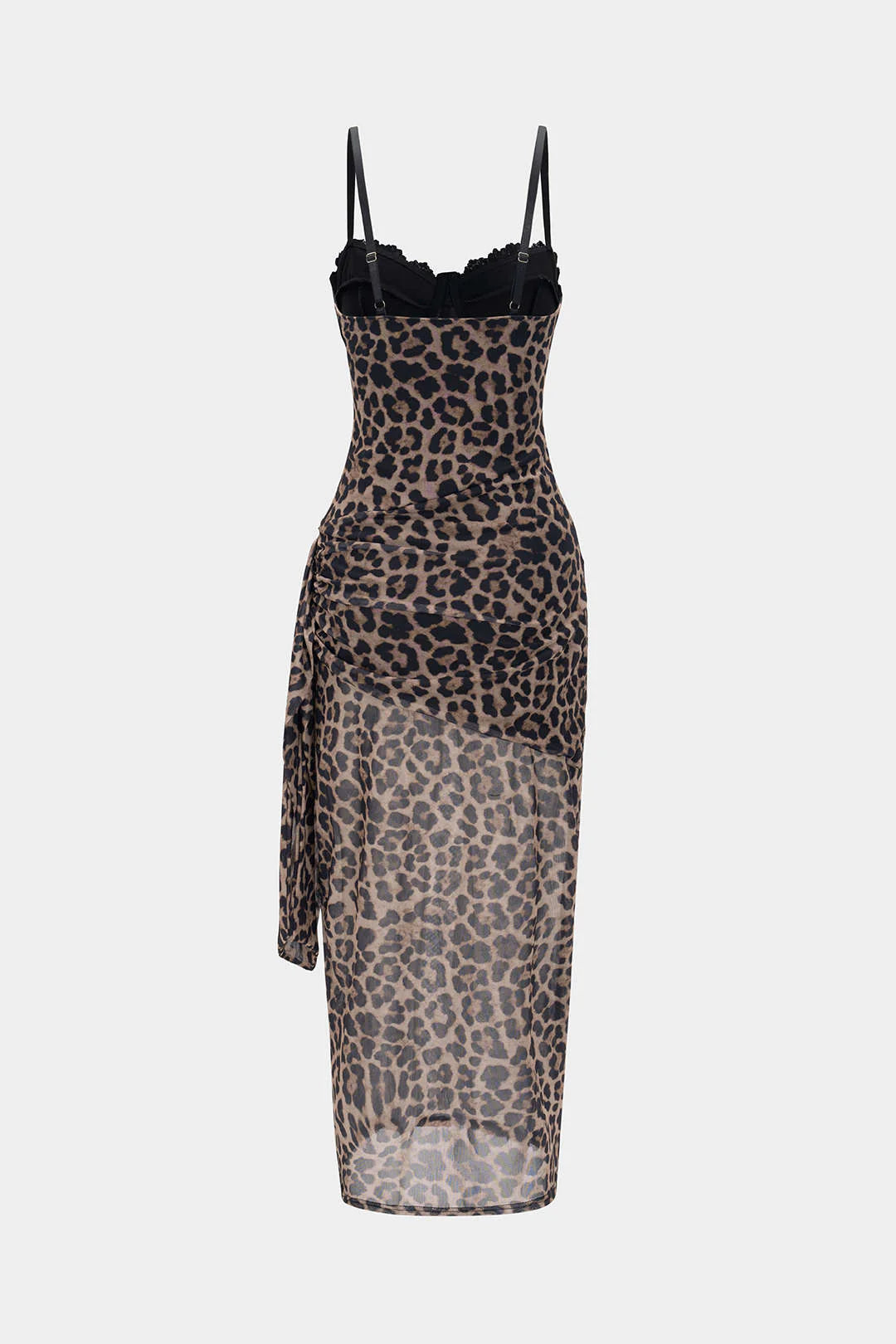 Leopard Print Bustier Maxi Dress