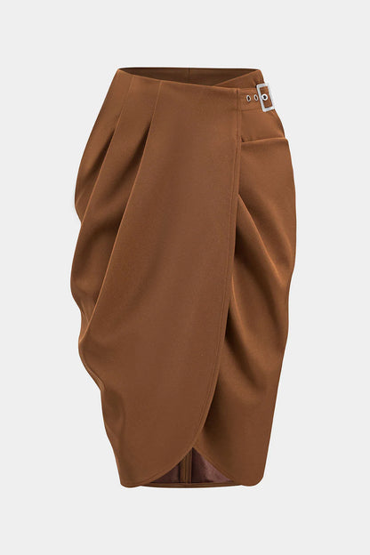 Sculpted Belt Midi Skirt