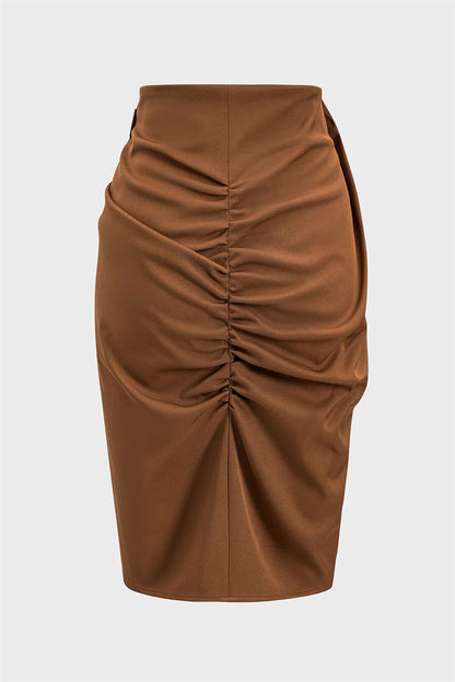 Sculpted Belt Midi Skirt