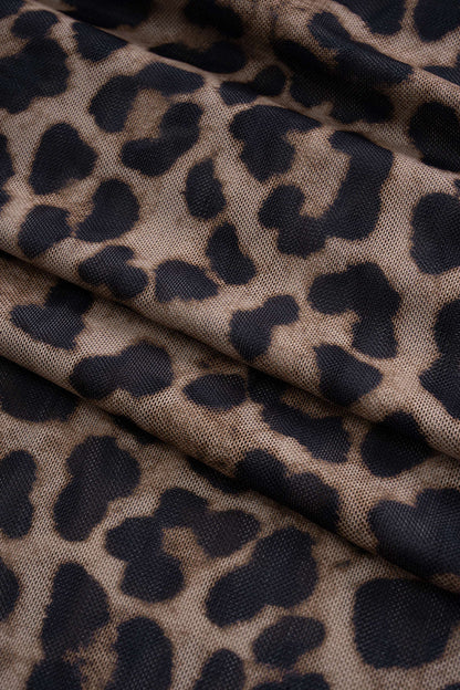 Leopard Print Bustier Maxi Dress