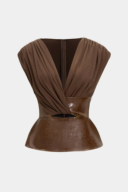 Lux Faux Leather Top
