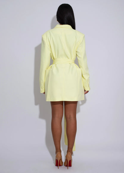 Lux Blazer Mini Dress Yellow