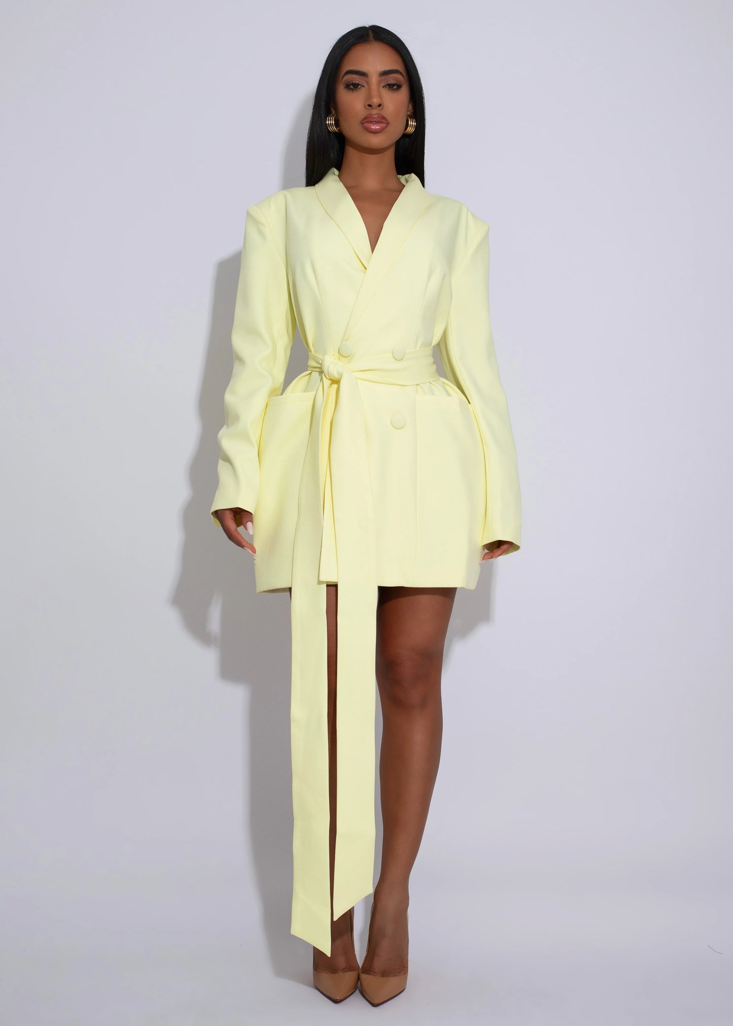 Lux Blazer Mini Dress Yellow