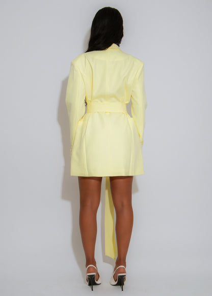 Lux Blazer Mini Dress Yellow